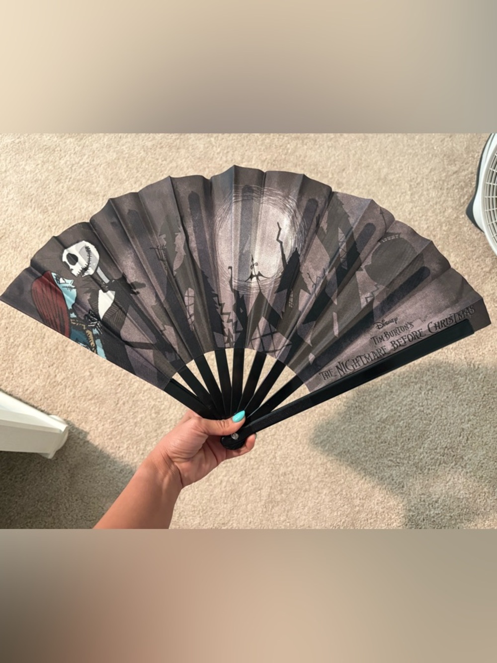 Disney The Nightmare Before Christmas Folding Fan - Black